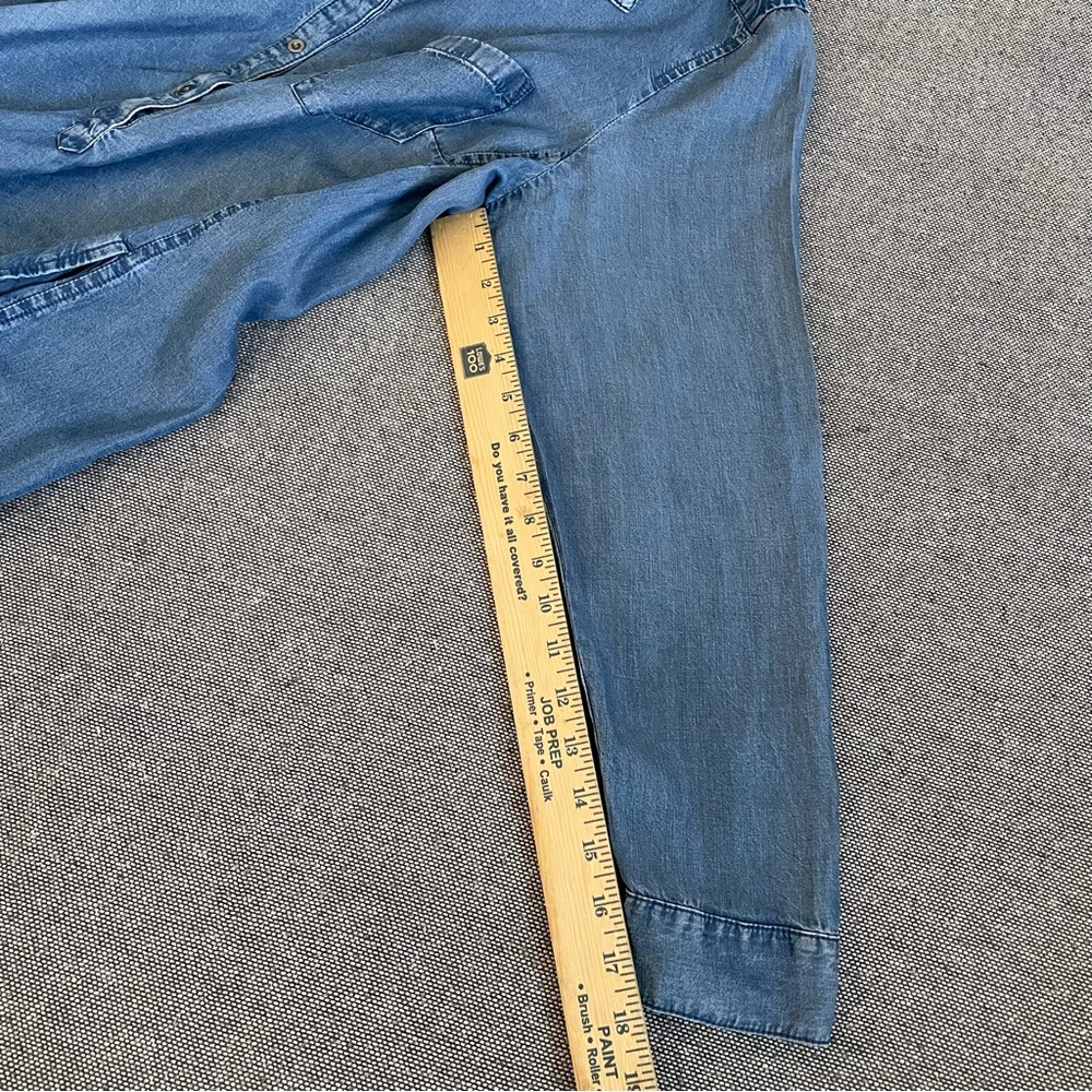 J. Jill Denim Half Button-Front Casual Shirt - Blue - Picture 10 of 10